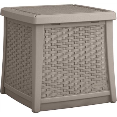 Suncast Commercial Elements End Table With Storage Dove Gray