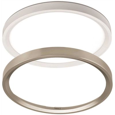 Eti 13" Round White Optional Brushed NICKEL Trim Night Light