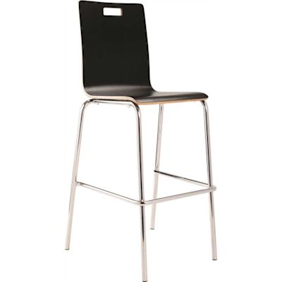 National Public Seating Bushwick Bentwood Stool, 46.5", Black