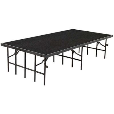 National Public Seating 3' X 8' Stage, 24" Height, Black Carpet