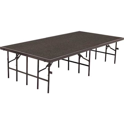 National Public Seating 4' X 8' Stage, 32" Height, Grey Carpet