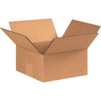 Box Partners Flat Corrugated Boxes 7"x7"x3" Kraft Package Of 25