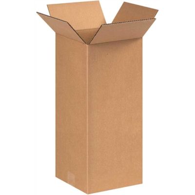 Box Partners Tall Corrugated Boxes 8"x8"x18" Kraft Package Of 25