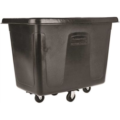 Rubbermaid Commercial Cube Truck, 12 Cu. Ft., 500-Lb Capacity, Black