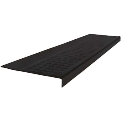 Roppe 12-1/2 X 3 Ft Black Low Circular Rubber Square Nose Stair Tread