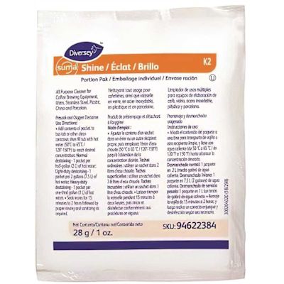 Diversey Diversey Suma Shine Portion Pak, Powder, Case Of 100
