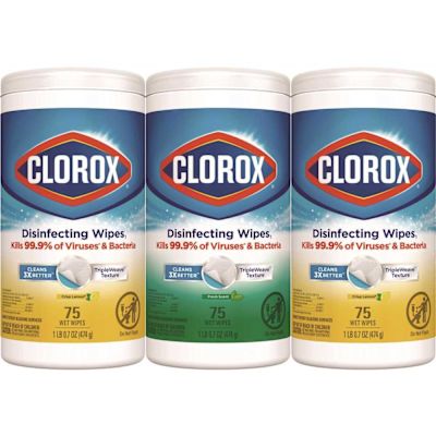 Clorox Disinfecting Wipes, 7 X 8, Fresh Scent/citrus Blend, Package Of 3