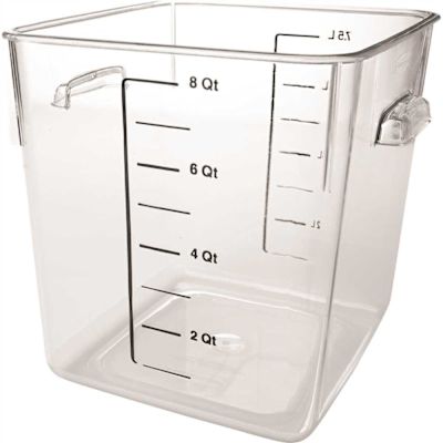 Rubbermaid Commercial 8 Qt Sqr Polyctte Fd Strge Containr Wth Litr Package Of 6