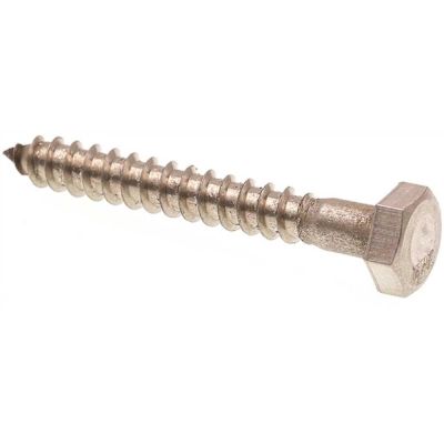 Generic 1/4" X 2" Hex Lag Screws, Stainless Steel, Package Of 25