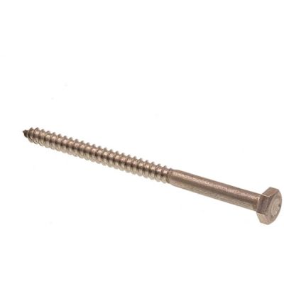 Generic Hex Lag Sws, 1/4 In X 4 In, Grd 18-8 Ss, Package Of 25