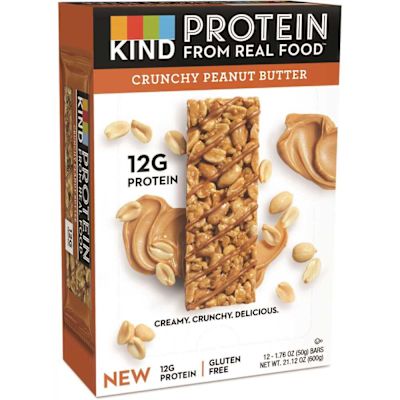 Kind Protein Bars, Crunchy Peanut Butter, 1.76 Oz, Package Of 12
