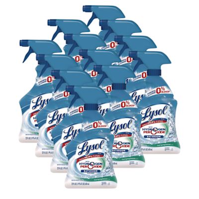 Lysol Bathroom Cleaner With Hydrogen Peroxide, 22 Oz Spray Bottle, Carton Of 12