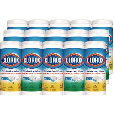 Clorox Fresh Scent Disinfecting Wipes, 35/canister, 3/pk Carton Of 525