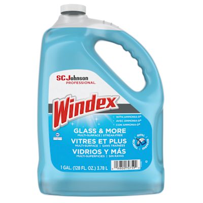 Windex Glass Cleaner With Ammonia-D, Gallon Refill, 1 Gallon Bottle Package Of 4