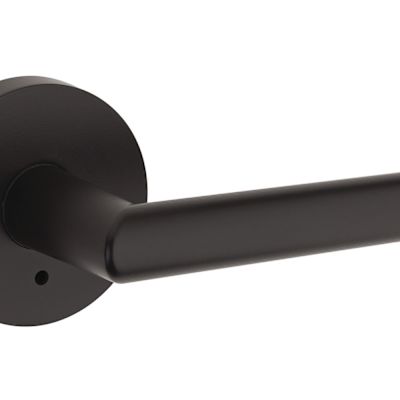 Kwikset Milan Round Bed And Bath Lever In Iron Black