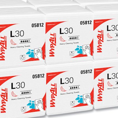 Wypall L30 Towels, Quarter Fold, 12 1/2 X 12, Carton Of 1080
