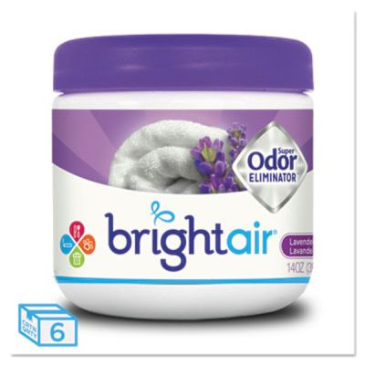 Bright Air Super Odor Eliminator Lavender & Fresh Linen Purple 14 Oz Carton Of 6
