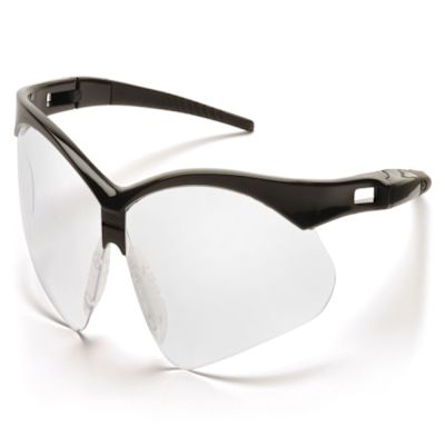Pyramex Pmxtreme Safety Glasses-Black Frame-Clear Lens W/black Cord Case Of 12