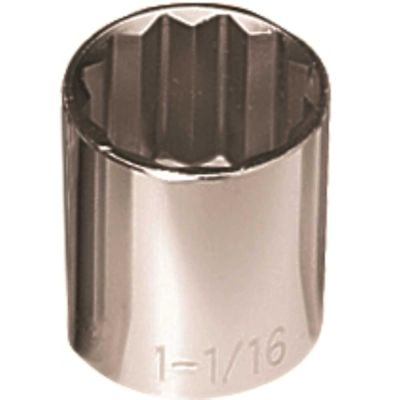 Klein Tools 1-1/16 Inch Standard 12-Point Socket 1/2 Inch Drive