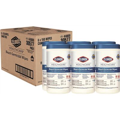 Clorox Healthcare Bleach Germicidal Wipes, Unscented, Carton Of 900