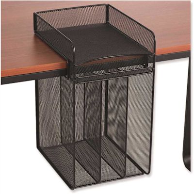 Safco Onyx Vertical Hanging Storage, 4 Sections, Letter Size, Black