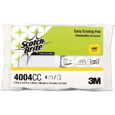 Scotch-Brite Easy Erasing Pad, 2-4/5 X 4-1/2 X 1- 1/5, Blue/white, Carton Of 12