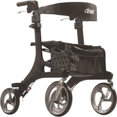 Drive Medical Design Healthcare Nitro Carbon Fiber Rollator, Black