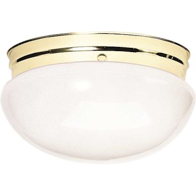 Satco Polished Brass Two-Light Large Mushroom Flush Mount