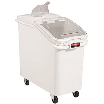 Rubbermaid Commercial 3.5 Gallon Prosave White Ingredient Bin With Sliding Lid