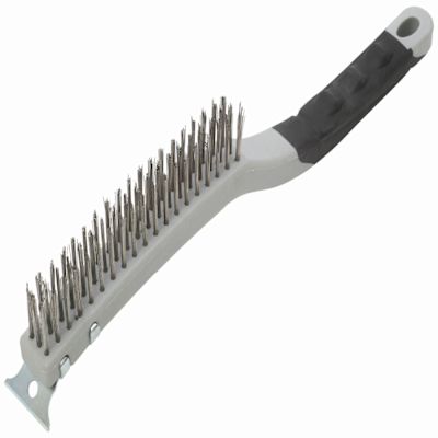 Warner Tool 14" Tool Soft Grip Stainless Wire Brush With Scraper