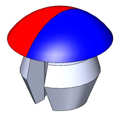 T&S Brass And Bronze Handle Index Button / Plug - Red And Blue