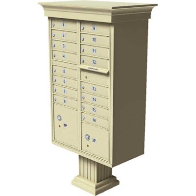 Florence Vital 16-Mailboxes 2-Parcel Lockers 1-Outgoing Pedestal Mount Cluster Box Unit