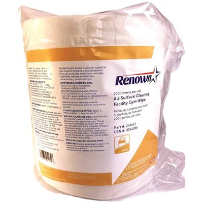 Renown All-Surface Cleaning Facility Gym Wipe Rolls (2000-Count)(2-Pack)