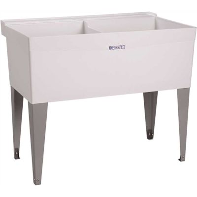 MUSTEE Utilatub 40 in. x 24 in. x 33 in. Thermoplastic Floor Mount Utility Tub in White