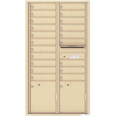 Florence USPS Delivery Recessed Wall Mount 4C Mailbox with 20 Compartments, 2 Parcel Lockers in Sandstone