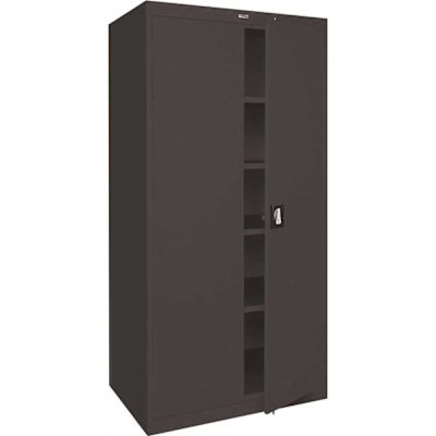 Lorell Fortress Series 36 in. x18 in. x 72 in., Black, Steel Storage Cabinets
