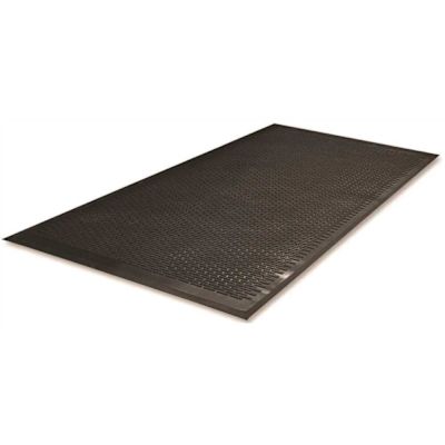 Genuine Joe SCRAPER OUTDOOR MAT, RUBBER, TRAPS DIRT AND GRIME, BLACK, 4X6 FT.