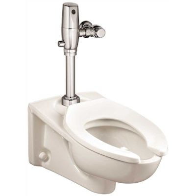American Standard Afwall FloWise EverClean 1.1 GPF Elongated Toilet Bowl Only with Top Spud Flushometer in White