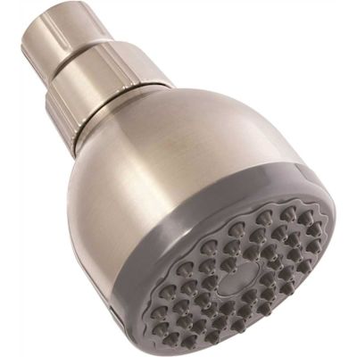 ProPlus Seasons Single Spray 1.8 GPM Showerhead with Plastic Ball Joint in Brushed Nickel