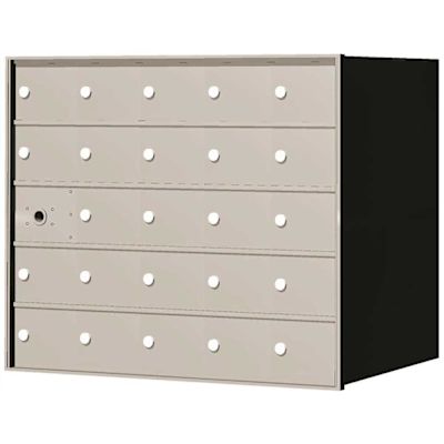 Florence Recessed Wall Mount Horizontal Mailbox with 24 Compartments in Anodized Aluminum
