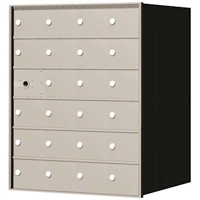 Florence Recessed Wall Mount Horizontal Mailbox with 23 Compartments in Anodized Aluminum