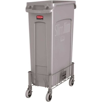 Rubbermaid Commercial Products Slim Jim Stainless Steel Single Dolly for Slim Jim Containers