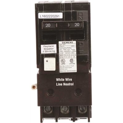 Siemens 20 Amp Double-Pole Type QPF GFCI Circuit Breaker