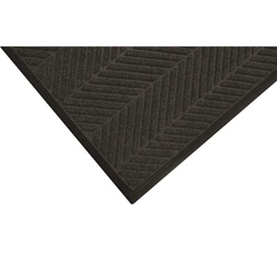 M+A Matting WaterHog Max Herringbone Classic Black Smoke 45 in. x 70 in. Universal Cleated Backing Indoor / Outdoor Mat