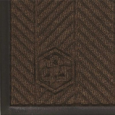 M+A Matting WaterHog Max Herringbone Classic Chestnut Brown 45 in. x 70 in. Universal Cleated Backing Indoor / Outdoor Mat