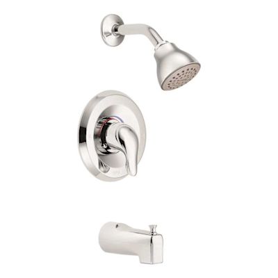 MOEN Chateau 1-Handle Wall Mount Tub and Shower Faucet Trim Kit in Chrome Bulk Pack (Valve Not Included)