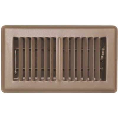 TRUAIRE STAMPED FACE FLOOR REGISTER, 6 IN. X 14 IN., BROWN