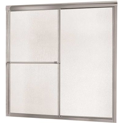 CRAFT + MAIN Tides 56 in. to 60 in. x 58 in. H Framed Sliding Tub Door in Silver with Rain Glass