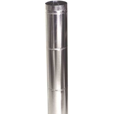 Master Flow 12 in. x 5 ft. Beaded Round Metal Duct Pipe