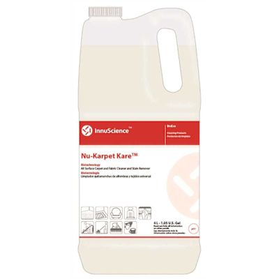 INNUSCIENCE NU-KARPET KARE IS A BIOTECHNOLOGY-BASED CLEANER, STAIN REMOVER AND ODOUR CONTROL FOR CARPETS AND FABRICS, 4LITERS